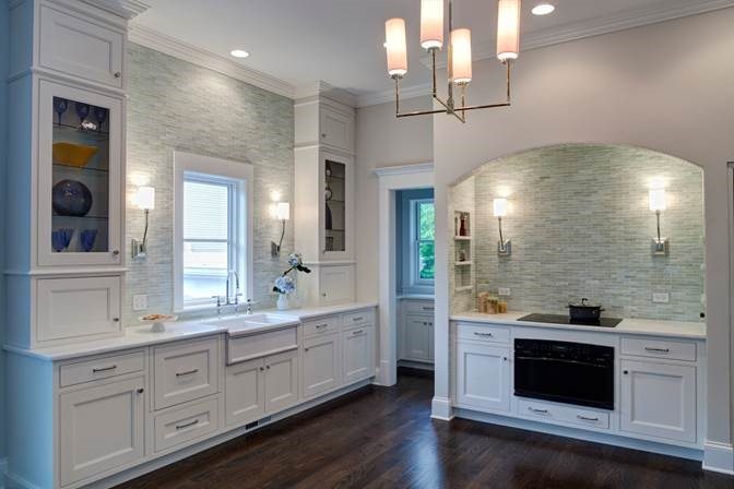 White Kitchen with Textured Backsplash