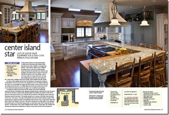center island thumb Recent Drury Design Kitchen Project showcased in Distinctive Kitchen Solutions Magazine
