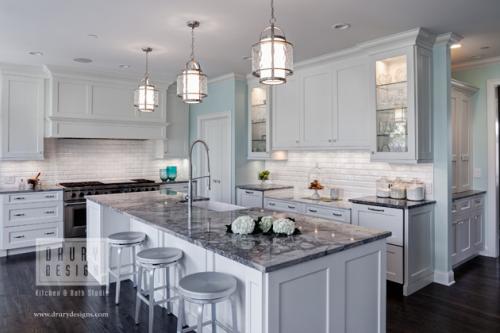 Beautiful Primarily White Remodeled Kitchen by Drury Design