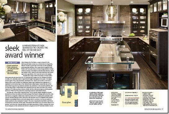 sleek award winner thumb3 Award Winning Naperville Kitchen featured in Distinctive Kitchen Solutions Magazine