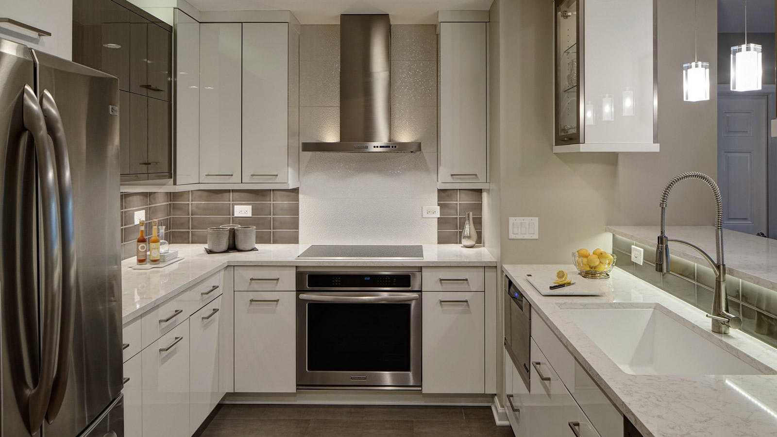 Contemporary Chic Condo Kitchen - Drury Design