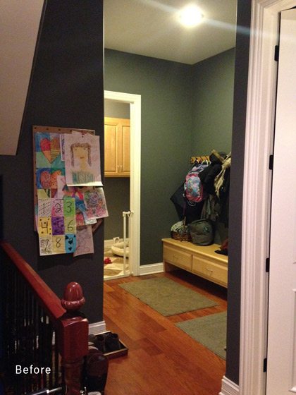 before mudroom remodel picture Family Focused First Floor Remodel drury design