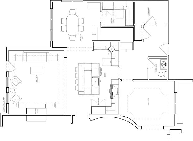 excising before floor plan remodel Family Focused First Floor Remodel drury design