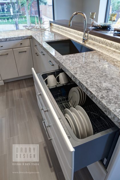 drawer refrigerator with panel drury design
