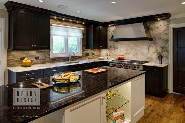 Transitional kitchen design by Drury Design