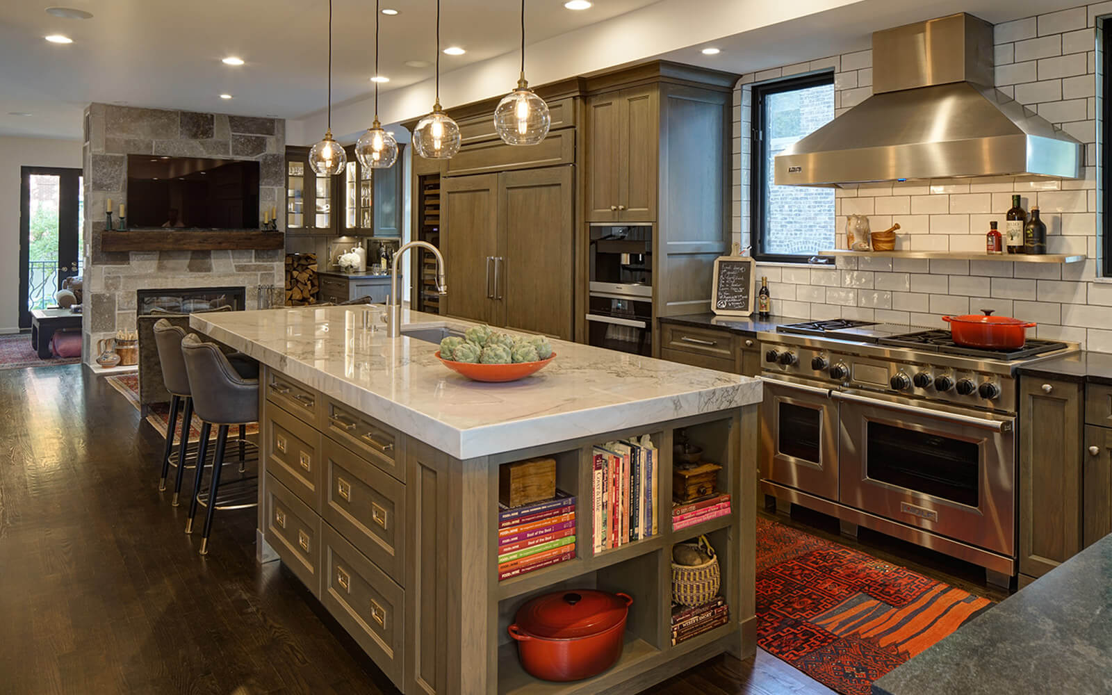 Chicago Brownstone Kitchen featuring an open floor design