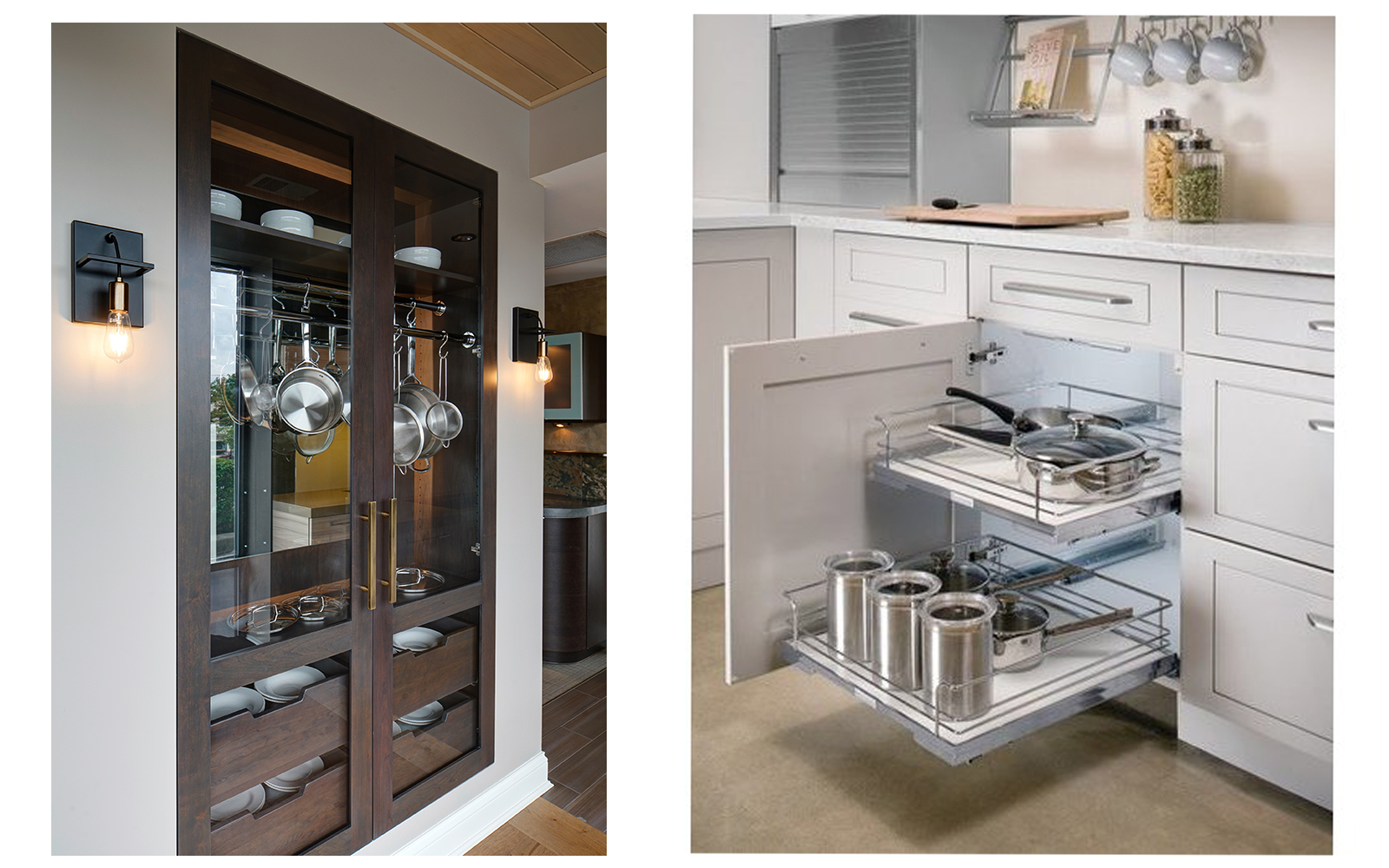 Pull-Out & Roll-Out Cabinets  Kitchen Cabinet Storage Ideas