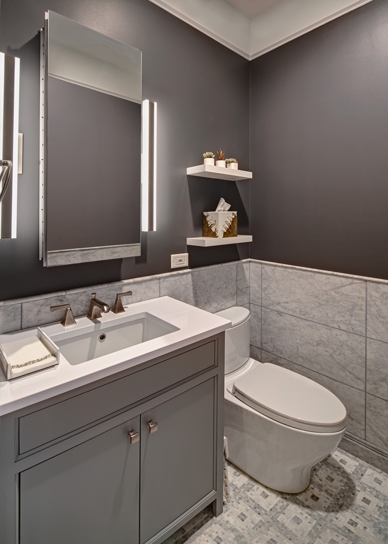 Classic Elegant Powder Room - Chicago's West Bucktown | Drury Design