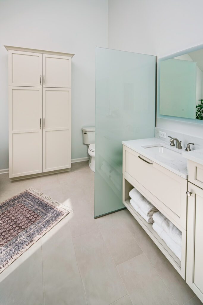 Bright and Airy Primary Bath Naperville, IL Drury Design