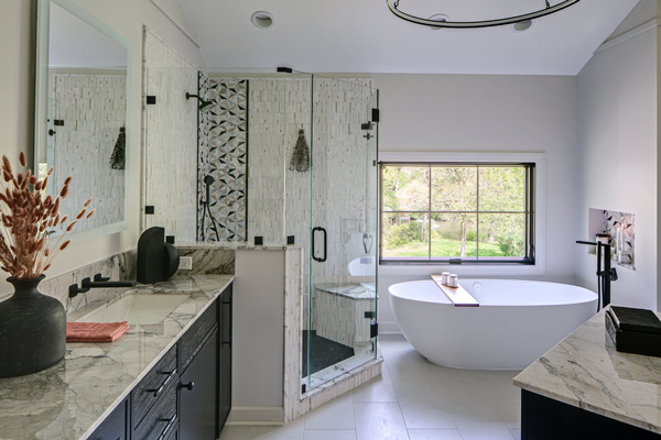Organized Oasis – A Transitional Primary Bath Remodel – Kildeer, IL