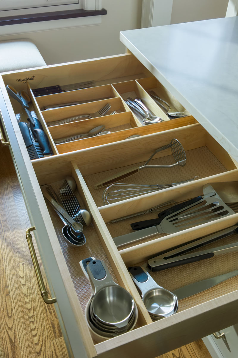 Classic-Revival_Chicago_1920s-Home-Kitchen_Drury-Design_Copyright-2025_Utensil-Drawer_Wood-Mode-Cabinets