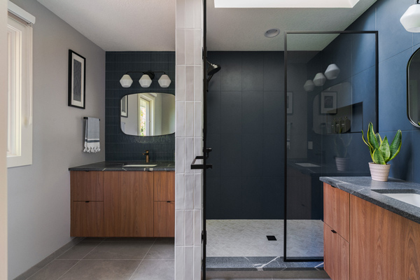 Mid-Century Modern Duo: A Bathroom Designed for Two – Des Moines, IA