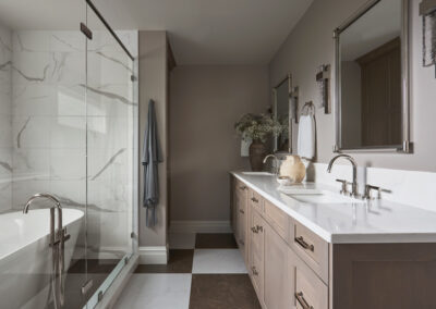 Warm Neutral Primary Bath with a Wet Room – Hinsdale, IL